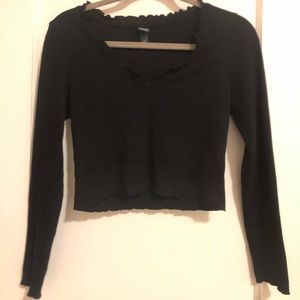 Wild Fable Ruffle Neck Crop Top
